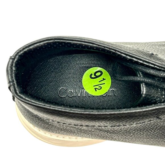 Calvin Klein Mens Black Leather Chukka Boots - Size 9.5 - New - Picture 4 of 8